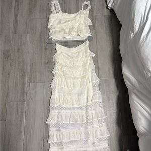 White ruffle set